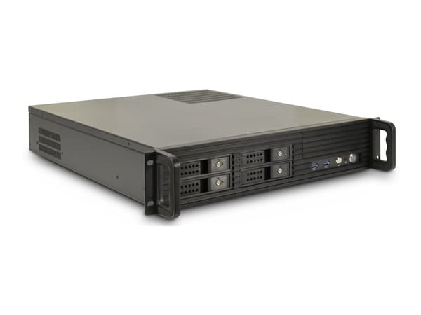 Inter-Tech IPC 2U-2504 - Rackmonterbar - micro ATX - SATA - hot-swap - ingen strømforsyning (ATX) - USB Sort