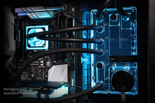 Alphacool Core Distro Plate, Säiliö, Akryyli, Läpinäkyvä, 3-Pin JST + 3-Pin 5V, 1/4", 3-pin