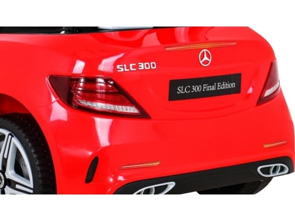 Mercedes Benz SLC300 oppladbar bil for barn Rød + lyder MP3-lys + fjernkontroll + sakte start