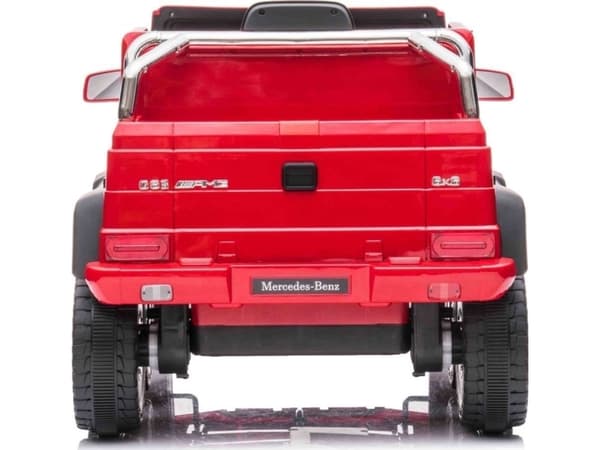 Mercedes G63 AMG batteribil röd + fjärrkontroll + 6 EVA-hjul + långsam start + MP3 LED