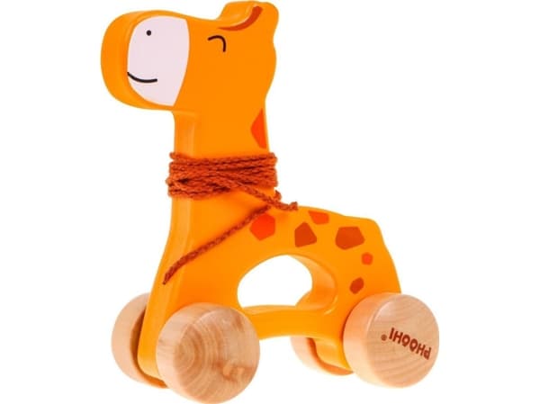 Mini-giraff i trä för barn från 12 år Leksak på hjul