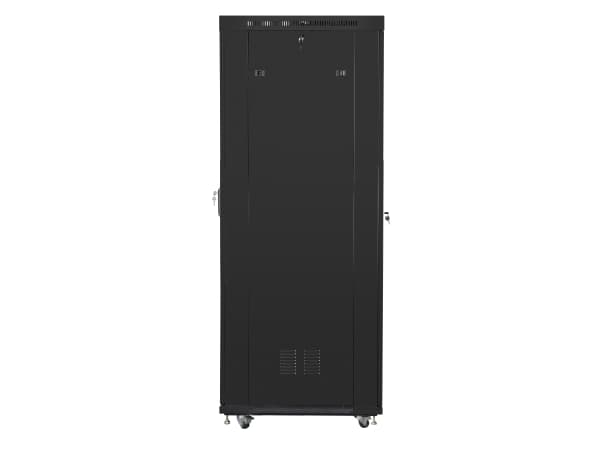 Lanberg FF01 series - Rack skåp - 800 x 1200, platt paket, med nät dörr, LCD - med 4 kylfläktar, LCD-skärm, termostat - fristående - svart, RAL 9004