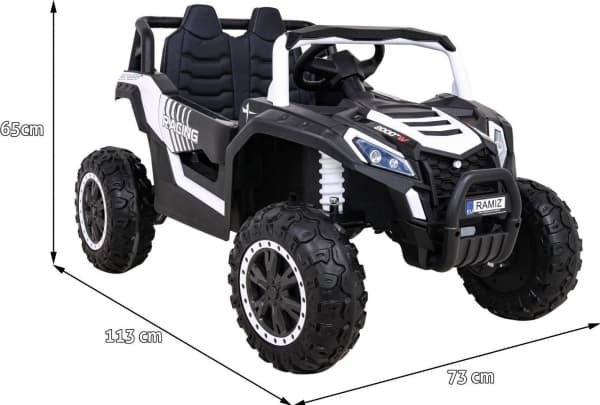Ramiz Auto med akumulator Buggy UTV 2000M Racing Biały