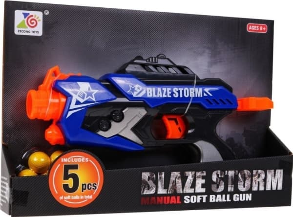 8+ Kids Spring Blaze Storm Gun 5 kuler skumballer + manuell mekanisme