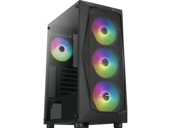 AeroCool - - ingen strömförsörjning (ATX) - USB/ljud Svart