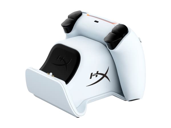 HyperX ChargePlay Duo - Laddningsstation - 2 utdatakontakter (anslutning för PS5-handkontroll) - vit - för OMEN 25L by HP; Pavilion 27; Pavilion Plus
