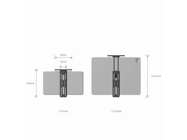 SmallRig 2930, Svart, Gjuten aluminium, Apple iPad, Kina, 220 mm, 43 mm