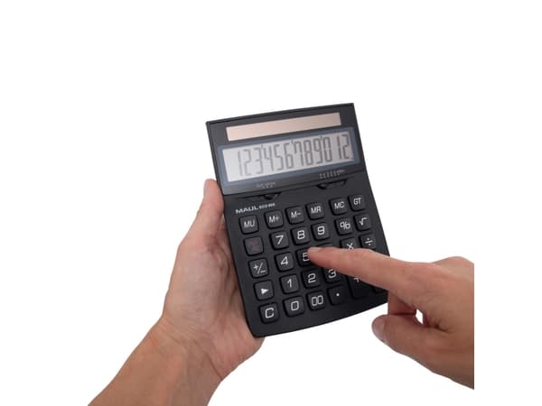 MAUL ECO 850, Ficka, Grundläggande, 12 siffror, Visa tippning, Solar, Svart