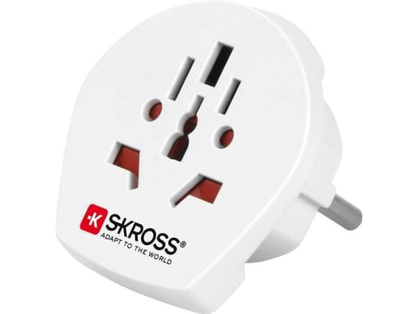 SKROSS reiseadapter, verden --> EUR, jordet