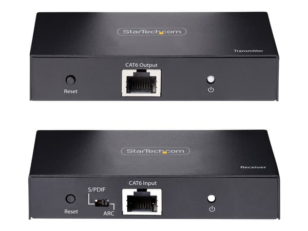 StarTech.com 4K HDMI Extender Over CAT5/CAT6 Cable, 4K 60Hz HDR Video Extender, Up to 230ft (70m), HDMI Over Ethernet Cable, S/PDIF Audio Out, HDMI T
