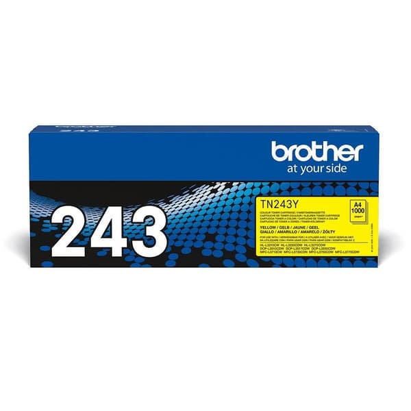 Brother TN243Y - Gul - original - tonerkassett - för Brother DCP-L3510, L3517, L3550, HL-L3210, L3230, L3270, MFC-L3710, L3730, L3750, L3770