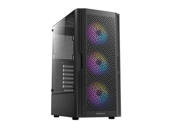 Antec AX20, Midi Tower, PC, Musta, ATX, ITX, mikro ATX, Muovi, Terästä, Karkaistu lasi, 15,5 cm