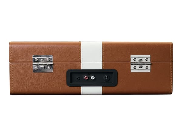 Lenco TT-120BNWH, Hihnakäyttöinen levysoitin, Ruskea, Valkoinen, 33,45,78 RPM, J:n muotoinen äänivarsi, 3,5 mm, 5 W