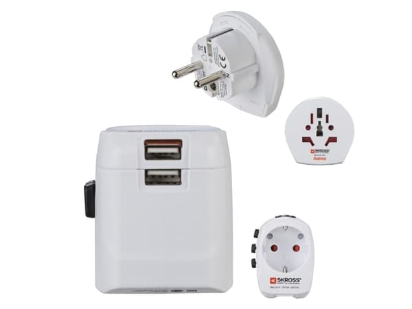 Hama World Travel Pro Light USB, Universel, Universel, Lige, Lige, Type B, Type E (FR), Type F, Type G (UK), Type I (AU), Type A, Type B, Type C, Typ