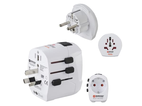 Hama World Travel Pro Light USB, Universel, Universel, Lige, Lige, Type B, Type E (FR), Type F, Type G (UK), Type I (AU), Type A, Type B, Type C, Typ
