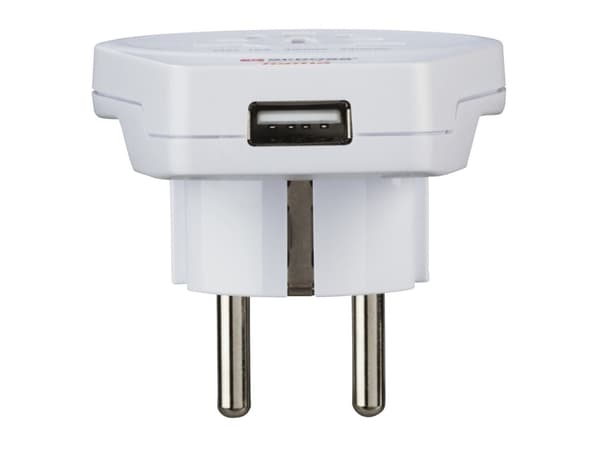 Hama World to Europe USB-reiseadapter, for 2- og 3-pinners enheter, 1x USB (00223475)