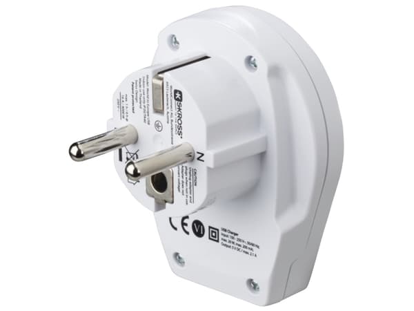 Hama World to Europe USB-reiseadapter, for 2- og 3-pinners enheter, 1x USB (00223475)