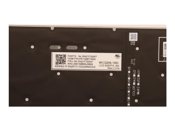 Lite-On - Erstatningstastatur for bærbar PC - med Trackpoint - bakbelysning - QWERTY - Svensk/finsk - grå - for ThinkPad P16 Gen 1 21D6, 21D7
