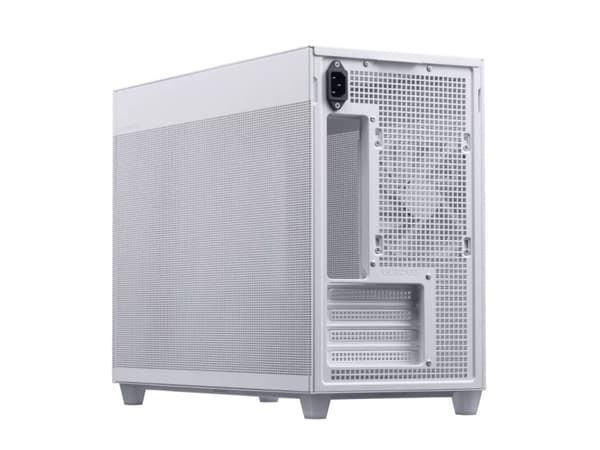 ASUS Prime AP201 - Lite tårn - micro ATX - sidepanel med vindu (herdet glass) - ingen strømforsyning - hvit - USB/lyd