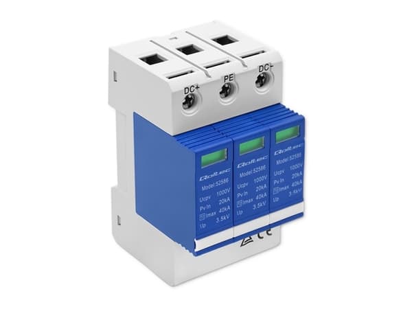 Qoltec ylijännitesuoja DC | 3P | 1000V | T2 | B+C