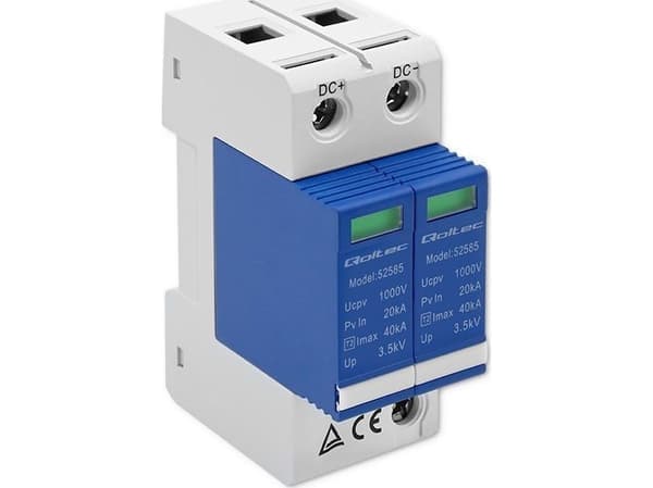 Qoltec ylijännitesuoja DC | 2P | 1000V | T2 | B+C