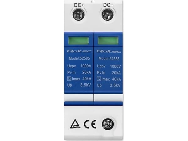 Qoltec ylijännitesuoja DC | 2P | 1000V | T2 | B+C