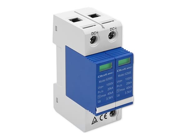Qoltec ylijännitesuoja DC | 2P | 1000V | T2 | B+C