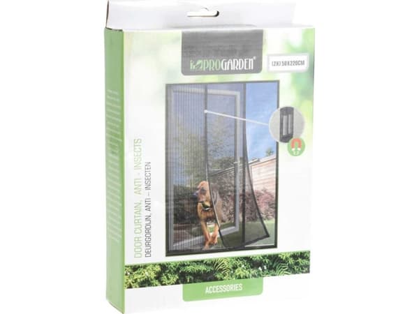 ProGarden Magnetiskt myggnät med magnet för dörrinsekter myggor svart 220x100 cm