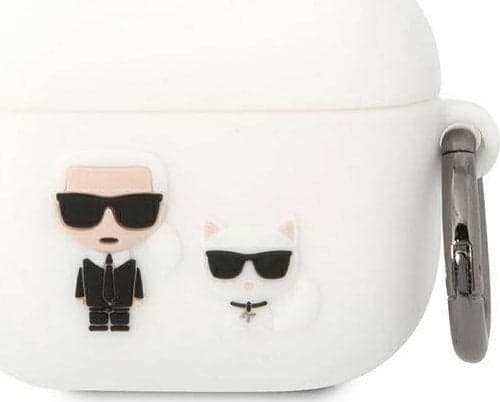 Karl Lagerfeld KLACA3SILKCW AirPods 3-skydd vit/vit Silikon Karl &amp; Choupette