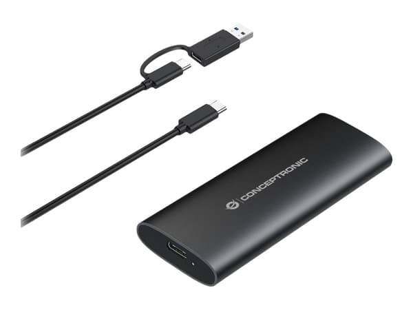 Conceptronic StreamVault DANTE04B, SSD-inkapsling, M.2, M.2, 10 Gbit/s, USB-anslutning, Svart Svart