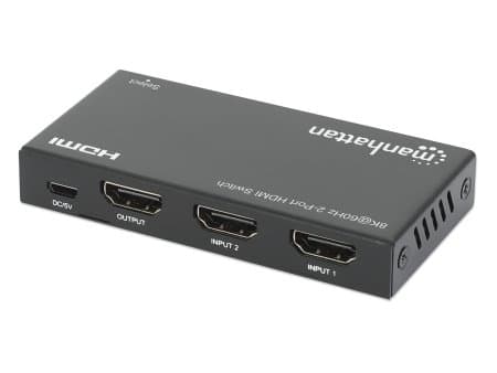 Manhattan 207942, HDMI, Metall, Sort, 60 Hz, 480p, 576i, 720p, 1080i, 1080p, 1440p, 48 Gbit/s