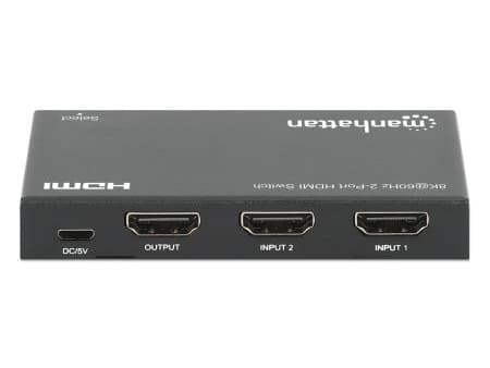 Manhattan 207942, HDMI, Metall, Sort, 60 Hz, 480p, 576i, 720p, 1080i, 1080p, 1440p, 48 Gbit/s