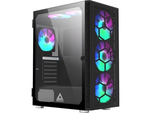 Montech X3 GLASS - Midi Tower - PC - Schwarz - ATX - micro ATX - Mini-ITX - Gaming - Blau - Grün - Rot (X3 GLASS BK)