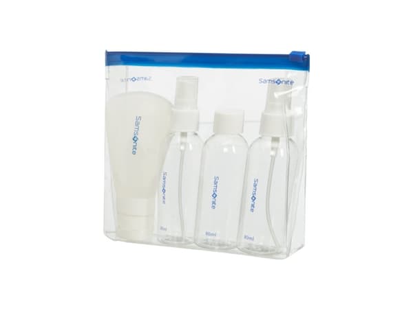 Samsonite Travel Accessories Bottle Set, Flaske, Translucent, Polyetylentereftalat (PET), Polyvinylklorid (PVC), Silikon, Monokromatisk, 170 mm, 30 m