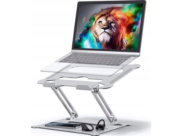 Kannettavan tietokoneen jalusta Maxximus MAXXIMUS FOLD PRO LAPTOP STAND SILVER/SILVER, säädettävä jalusta