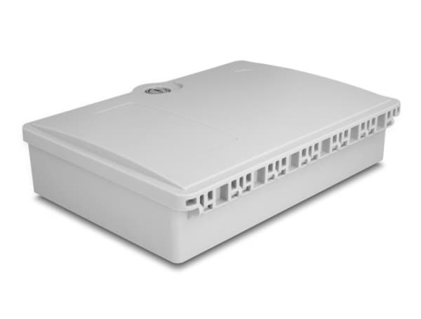 Delock - Fiberoptisk fordelingsboks - IP55, waterproof, lockable - veggmonterbar - innendørs, utendørs - grå - 6 porter