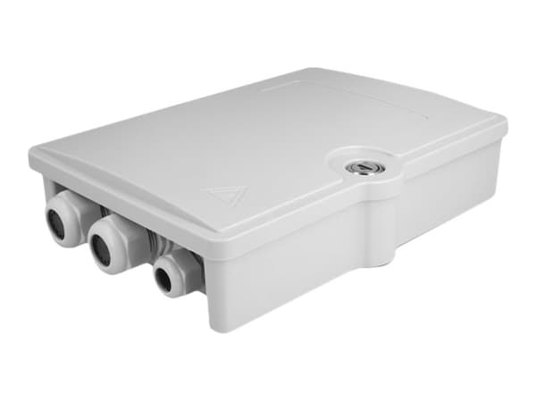 Delock - Fiberoptisk fordelingsboks - IP55, waterproof, lockable - veggmonterbar - innendørs, utendørs - grå - 6 porter