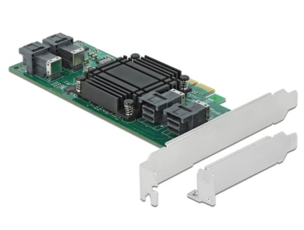 Delock PCI Express x8 -kortti 4 x sisäiseen SFF-8643 NVMe - Low Profile Form Factor - Lagringskontrol - U.2 NVMe - lavprofil - PCIe 3.0 x8
