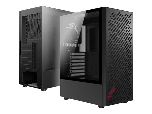 XPG VALOR AIR - Mid tower - ATX - genomskinlig sidopanel (härdat glas) - ingen strömförsörjning - svart - USB/Audio/Mic Svart