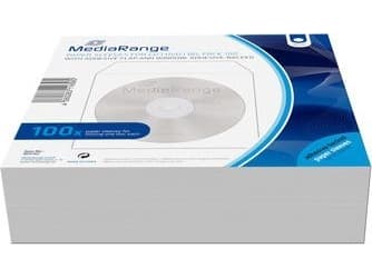 MediaRange BOX162, Sleeve til laptop, 1 disker, Hvit, Papir, Plast, 124 mm, 124 mm
