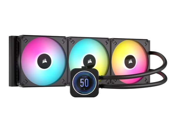 CORSAIR iCUE H170i ELITE LCD XT - Kylsystem med vätska till processorn - Elementstorlek: 420 mm - (för: LGA1700, LGA1200, LGA1150, LGA1151, LGA1155,