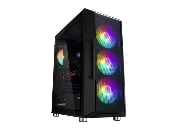 Zalman i3 NEO - Mid tower (herdet glass) - ingen strømforsyning (PS/2) - svart - USB/lyd