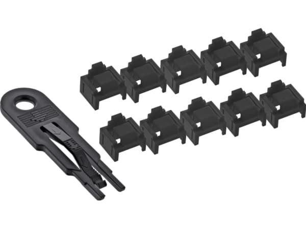 InLine 55722I, Portin lukitsin + avain, RJ-45, Musta, Muovi, 10 kpl
