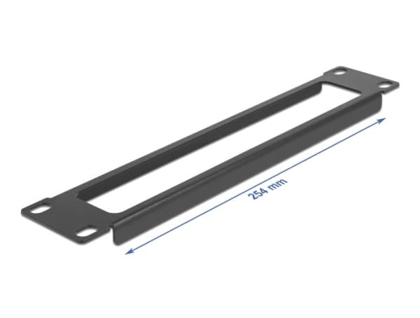 Delock - Rackpanel - with opening - svart - 1U - 10"