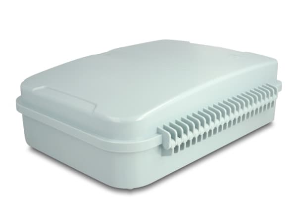 Delock - Fiberoptikdistribueringsbox - IP65, waterproof, lockable - väggmontering - inomhus, utomhus - grå - 24 portar