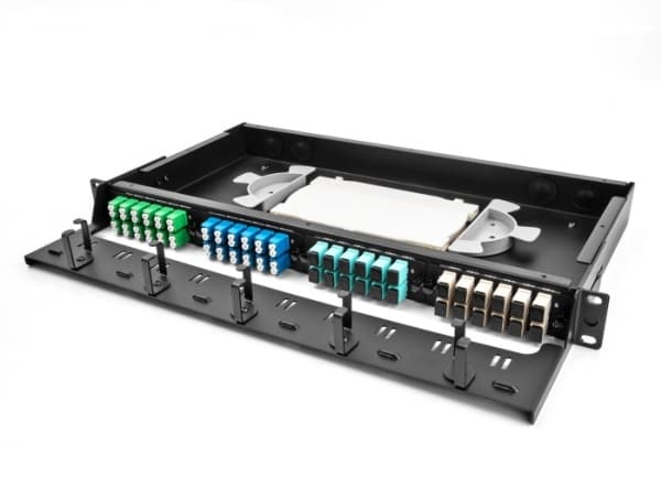 Delock - Fiberoptisk skarvorganisatör - 24 fibers - grå, vit