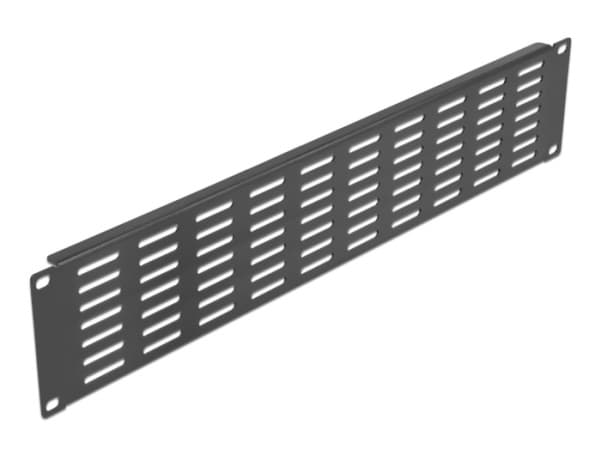 DeLOCK 66680, Tyhjä tuuletuspaneeli, Musta, Metalli, 2U, 48,3 cm (19"), 88,5 mm