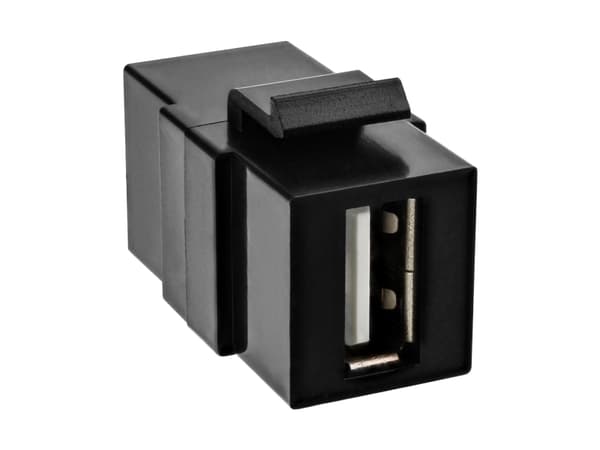 InLine 76201P, Litteä, Musta, USB A, USB A, Naaras, Naarasliitin, Naarasliitin