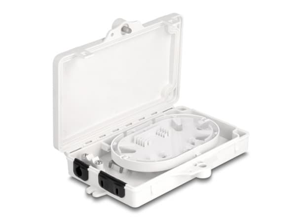 Delock - Fiberoptikdistribueringsbox - IP65, lockable - väggmontering - inomhus, utomhus - vit - 2 portar