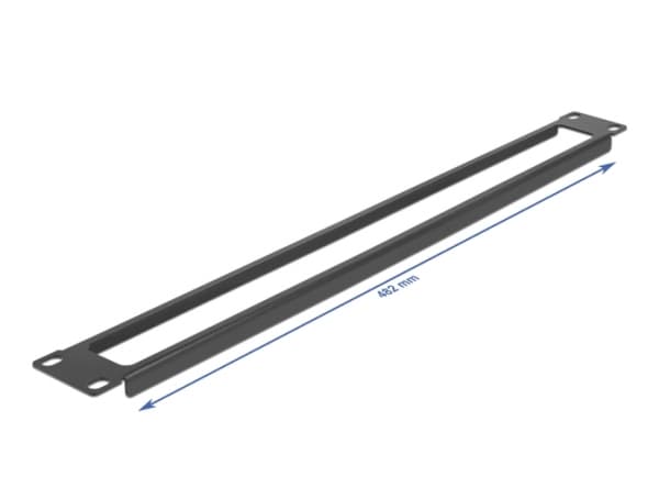 Delock - Rackpanel - with opening - svart - 1U - 19"